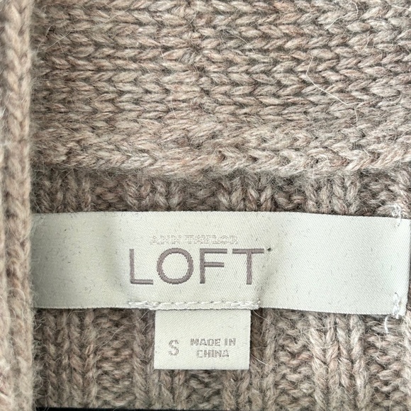 Ann Taylor LOFT Beige Shawl Collar Open Cardigan - Picture 16 of 16